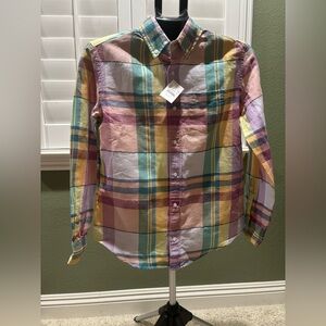 Kids' long-sleeve button-down in lightweight flannel